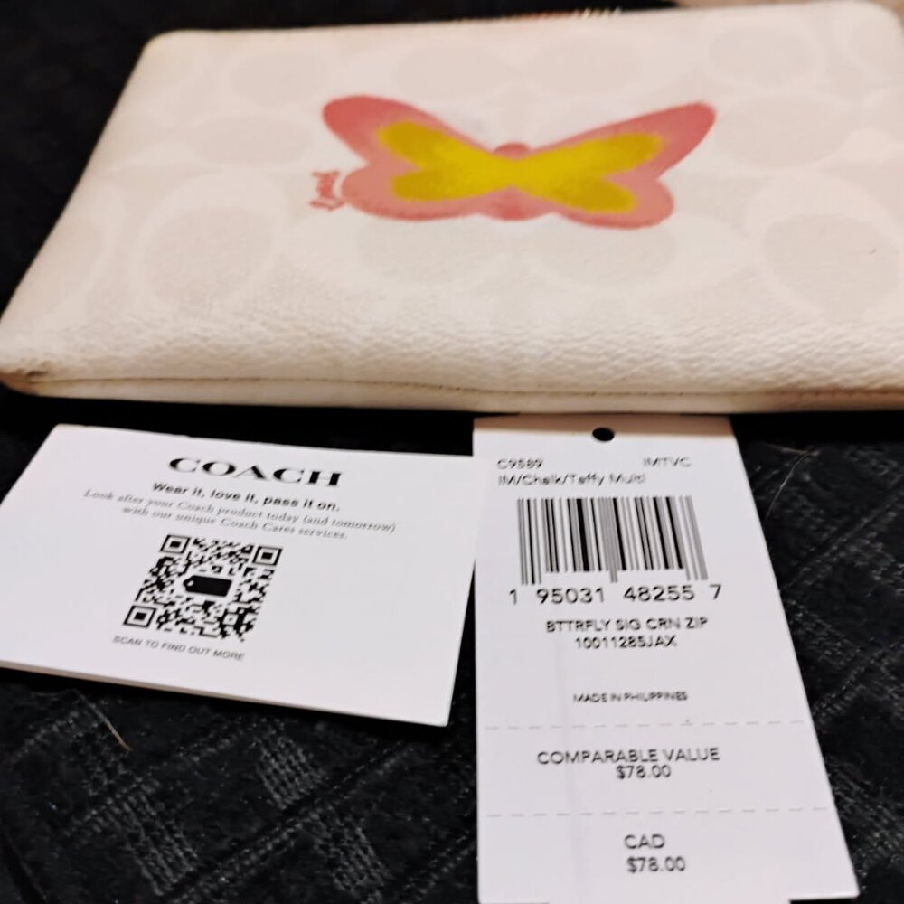Coach butterfly wristlet